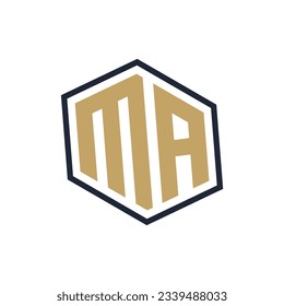 MA Monogram Initial Letter logo design