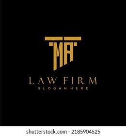 MA monogram initial logo for lawfirm with pillar design