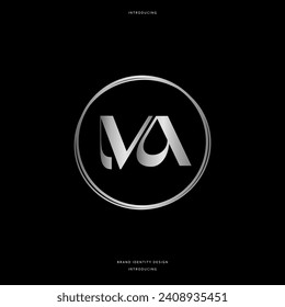 ma monogram logo brand identity design. company. business. marriage. 15th. golden, gold, silver
