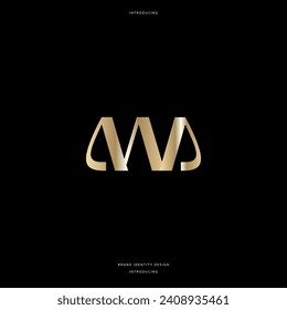 ma monogram logo brand identity design. company. business. marriage. 15th. golden, gold, silver