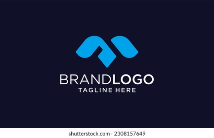 ma or am monogram logo design template
