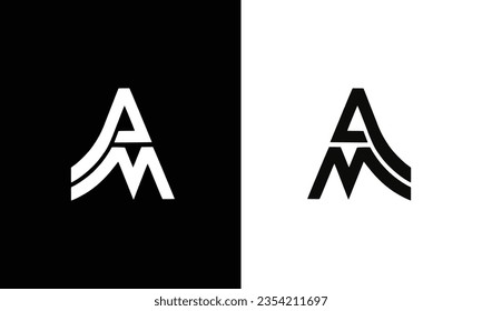 ma or am monogram logo design template
