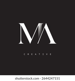 MA Monogram Logo Minimal Elegant Letter mark for Luxury, Fashion   Creative Brands	
