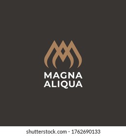 AM or MA. Monogram of Two letters A&M or M&A. Luxury, simple, minimal and elegant AM, MA logo design. Vector illustration template.