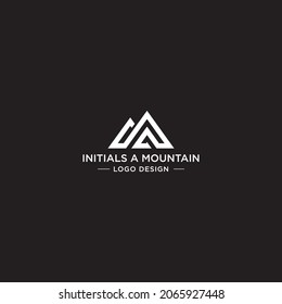 INITIALEN EIN MOUNTAIN LOGO-DESIGN-VEKTOR