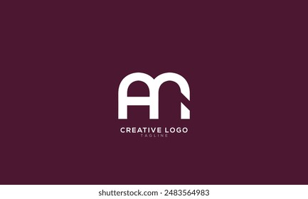 AM MA AN NA Abstractas inicial monograma alfabeto letra logo diseño