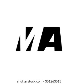 MA negative space letter logo