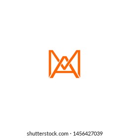 MA  Orange Logo Design Vector