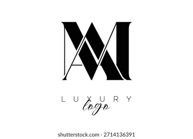 MA Serif Letter Monogram Typography Logo for Elegant Premium Branding Identity