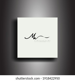 MA Signature style monogram.Calligraphic lettering icon and handwriting vector art.