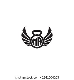 MA simple fitness gym concept in high quality professional design that will print well across any print media