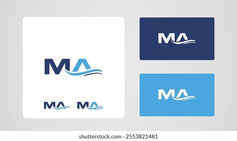 MA or A swoosh | river logo vector 