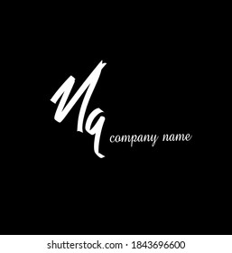 Ma tagline Initial handwriting logo vector 