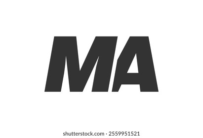 MA Techno Editable Font Logo For Corporate Branding. Bold, Futuristic Design With Unique Typographic Ideas. Minimal Custom Type And Dynamic Letter Variations For Promotion, Printing, And Book Titles