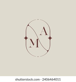 Clásico de bodas de MA en un elegante monograma con un diseño profesional de alta calidad que se imprimirá bien