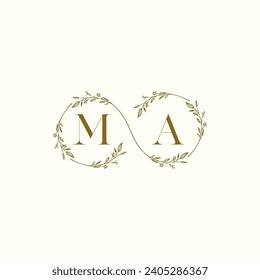 MA wedding infinity in elegant monogram with high quality professional design that will print well