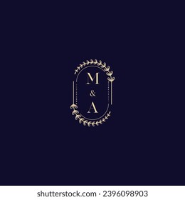 MA wedding initial logo in high quality professional design that will print well across any print media