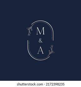MA wedding initial logo letters in high quality professional design that will print well across any print media