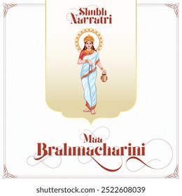 Maa Brahmacharini, Skandamata, Shailputri, Chandraghanta, Kushmanda, Katyayani, Kalaratri, Mahagauri, Siddhidatri, vector with color associated with the Goddess Durga's nine forms in shubh Navratri