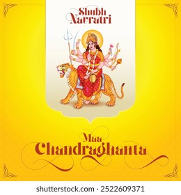 Maa Chandraghanta, Skandamata, Shailputri, Brahmacharini, Kushmanda, Katyayani, Kalaratri, Mahagauri, Siddhidatri, vector with color associated with the Goddess Durga's nine forms in shubh Navratri