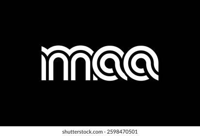 MAA Creative Unique Modern Letter Logo Design. Stylized logo featuring a unique letter design, presenting abstract minimalist aesthetics and modern appeal.