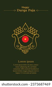 maa durga creative face line drawing for festival