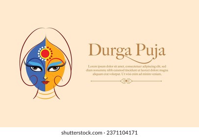maa durga face creative illustration vector for festival