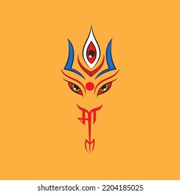 maa durga vector iconic vector illustration