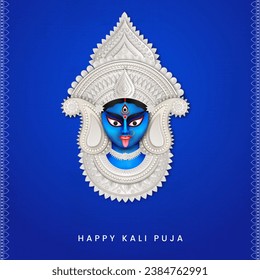 Ilustración de Maa Kali para Happy Kali Puja Social Media Post