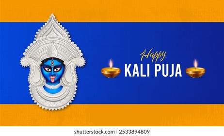 Maa Kali illustration for Happy Kali Puja Social Media Post