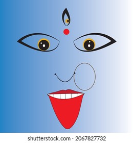 Maa Kali Vector Illustration in Modern Flat Vector Style.
Kali Puja Is a Festival Diwali