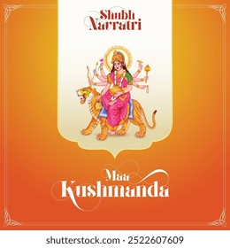 Maa Kushmanda, Skandamata, Shailputri, Brahmacharini, Chandraghanta, Katyayani, Kalaratri, Mahagauri, Siddhidatri, Vector con color asociado con las nueve formas de la Diosa Durga en shubh Navratri