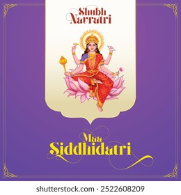 Maa Siddhidatri, Skandamata, Shailputri, Brahmacharini, Chandraghanta, Kushmanda, Katyayani, Kalaratri, Mahagauri, vector with color associated with the Goddess Durga's nine forms in shubh Navratri