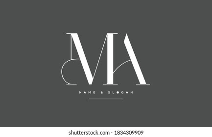 MA,AM ,M ,A  Abstract Letters Logo Monogram