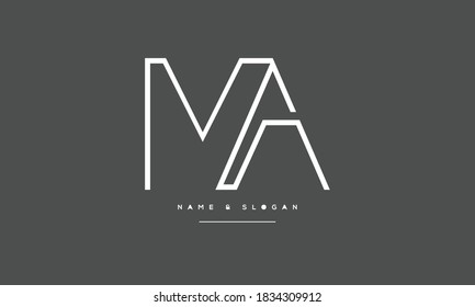 MA,AM ,M ,A  Abstract Letters Logo Monogram