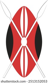 Maasai shield and two spears, symbol of Kenya flag