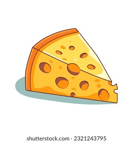 Maasdam cheese cartoon illustration on white background