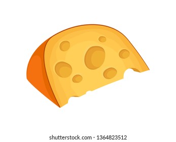 Maasdam cheese on white background. Vector illustration.