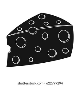 Maasdam.Different kinds of cheese single icon in black style vector symbol stock illustration web.