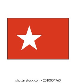 Rectángulo del rectángulo de la bandera de la capital de Maastricht rojo con bandera de estrella blanca en Limburgo Países Bajos