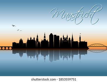 Maastricht skyline Netherlands cityscape vector illustration