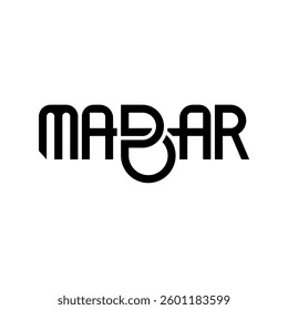 Mabar logo vector design, the MABAR word logo is black  on a white