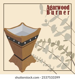 Mabkhara agarwood oud burner background vector 