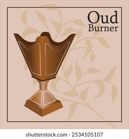 mabkhara oud agarwood burner modern style woody vector background