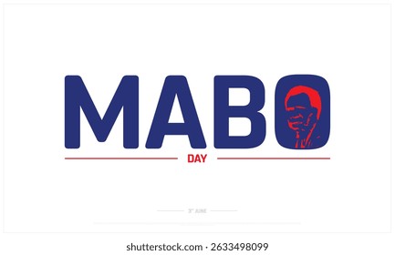 Mabo Day on white background, Typographic Design of Mabo Day, Vector Design of Mabo Day, National Mabo Day Design