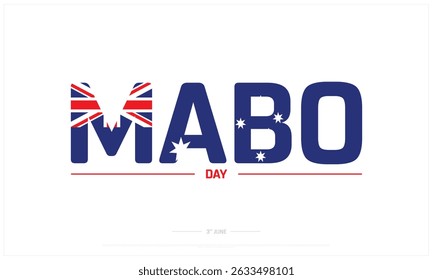 Mabo Day on white background, Typographic Design of Mabo Day, Vector Design of Mabo Day, National Mabo Day Design