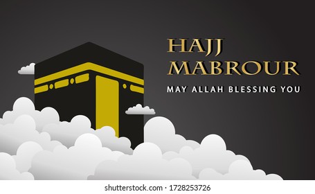Mabrour's hajj background with the Kaaba and the Clouds
