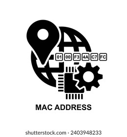 MAC address icon isolated on background vector illustration.