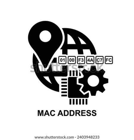MAC address icon isolated on background vector illustration.