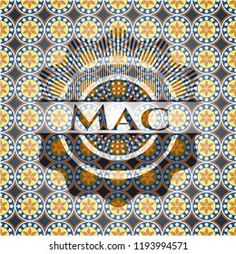 Mac arabesque style emblem. arabic decoration.